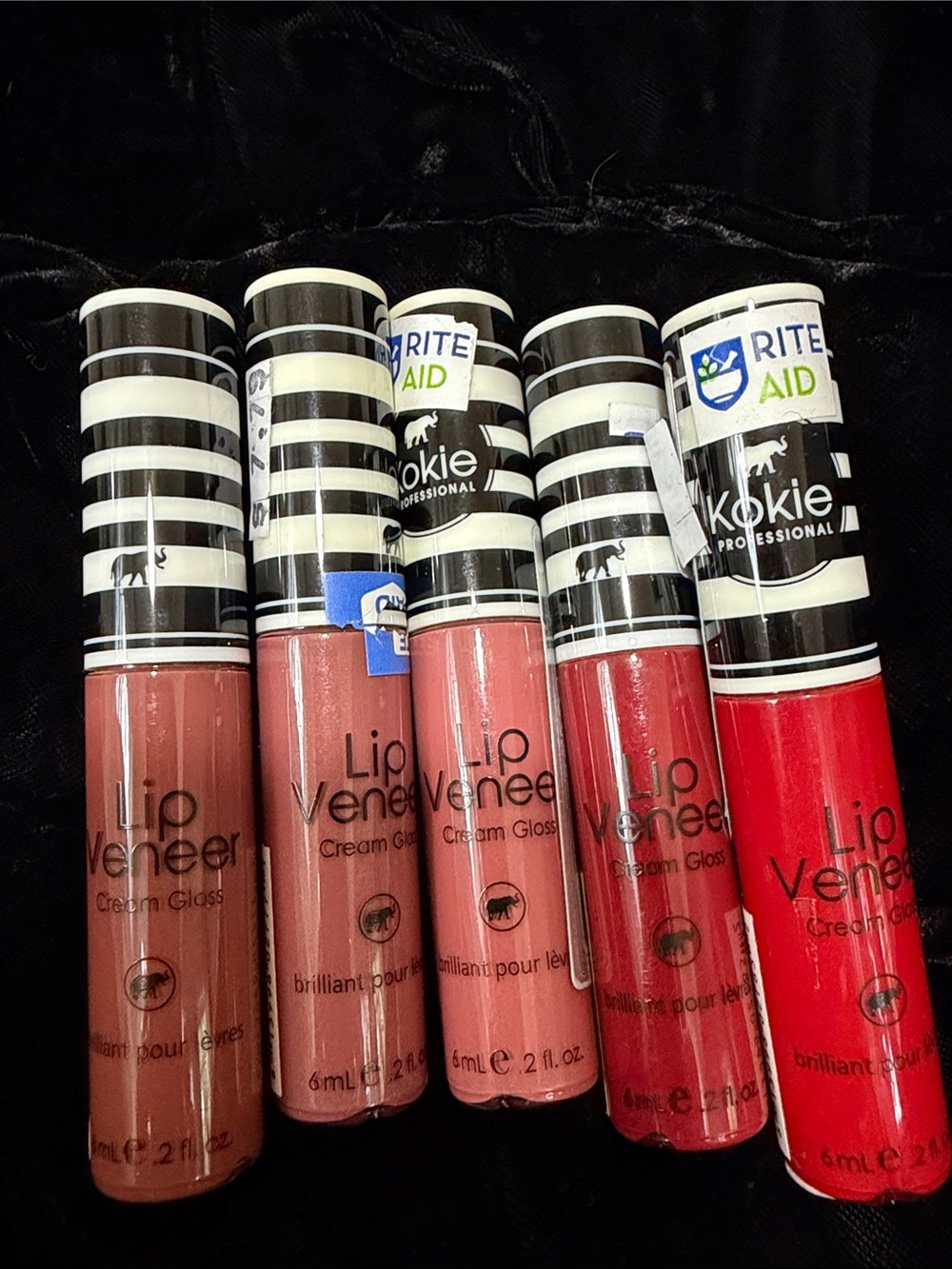Kokie Lip Veneer Cream Gloss Set - Red, Pink, Brown Shades